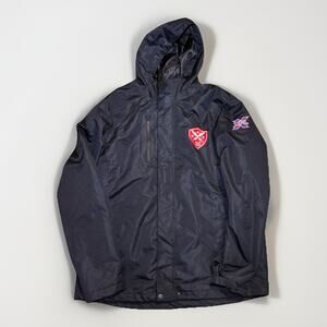 XFL DC Defenders Jacket Black Hooded Windbreaker Men’s Large Football